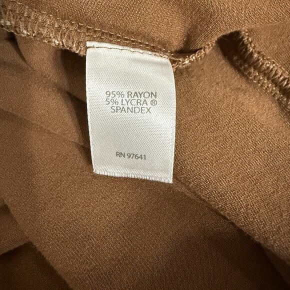 J. Jill Wearever Short Sleeve Shift Dress Size XL Petite Brown Polk Dot Pockets - Picture 7 of 9